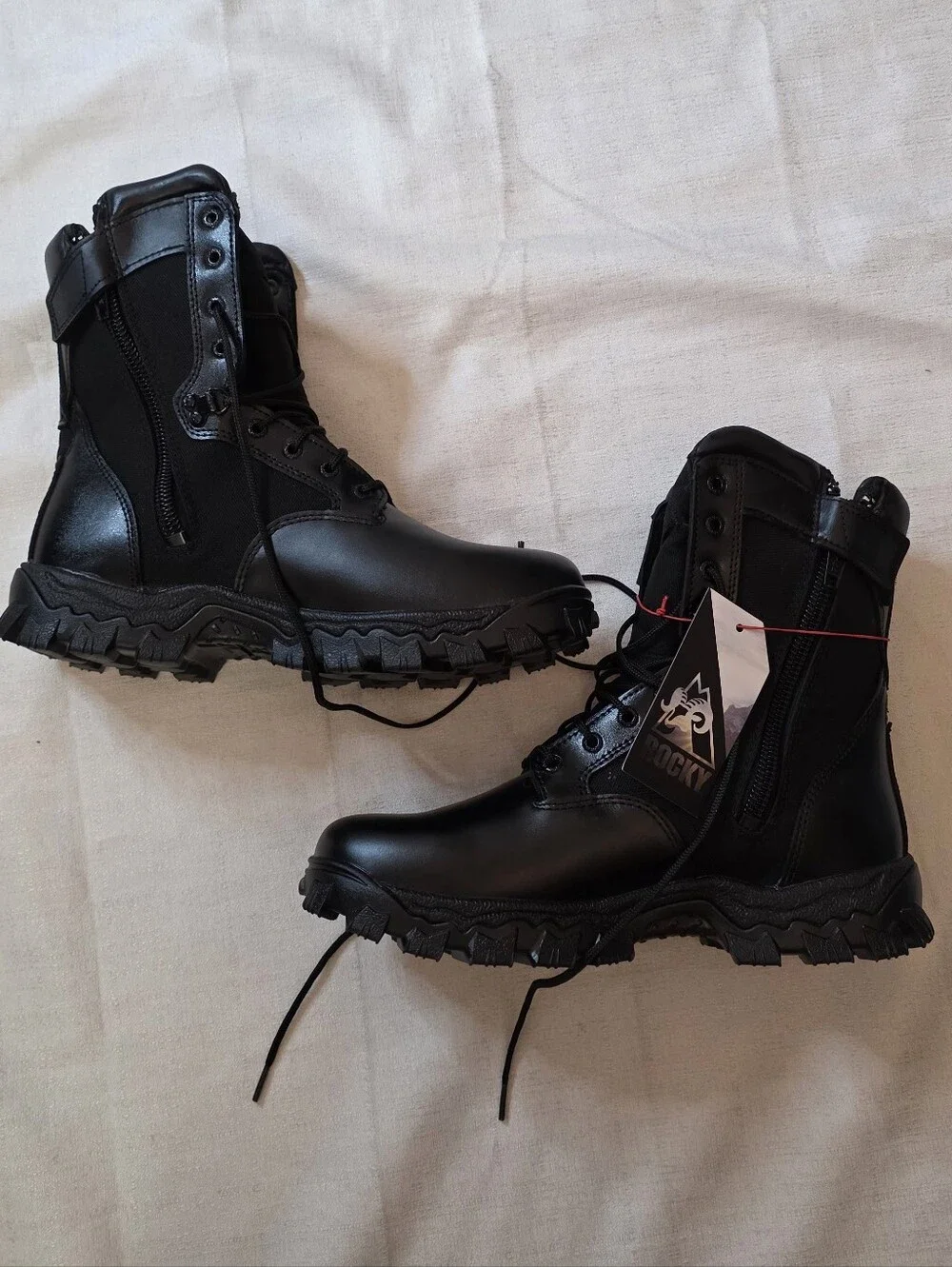 Rocky Boots Alpha Force 2173 Men's Size 11 Black Waterproof Side Zip Duty Boots